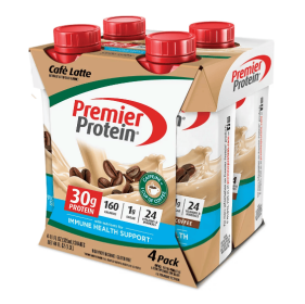 Premier Protein Shake; Café Latte; 30g Protein; 11 fl oz; 4 Ct