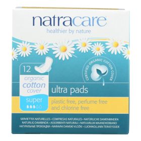 Natracare Natural Ultra Pads W/wings Super W/organic Cotton Cover - 12 Pack