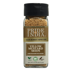 Pride of India – Yellow Mustard Seed Whole – Pungent & Aromatic – Gourmet Indian Spice – Add in Salads/Dressings/Chicken/ Meat/Pickles – Easy to Use –