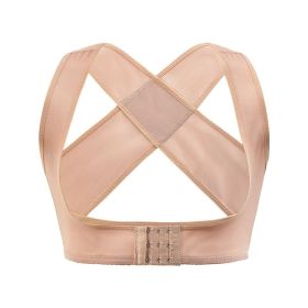 Invisible Body Shaper Corset Women Chest Posture Corrector Belt Back Shoulder Support Brace Posture Correction for Health Care (Color: Beige, size: XXL)