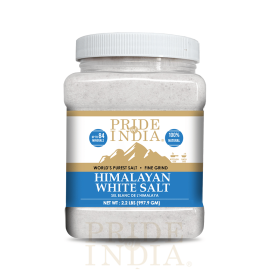 Himalayan White Salt by Pride Of India - 2.2Lbs - Rarest & Enriched W/84+ Natural Minerals- Low Sodium- Mineral Rich Nutrition and Enhanced Taste- Hea (Value: Fine Grind)